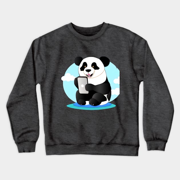 Tech-Savvy Panda Crewneck Sweatshirt by Imanarifirmanto